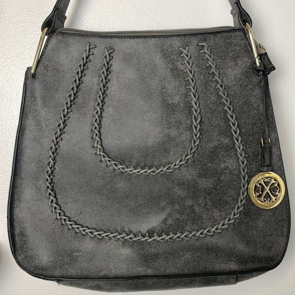 CHRISTIAN Lacroix Grey Hobo Style Purse Like New